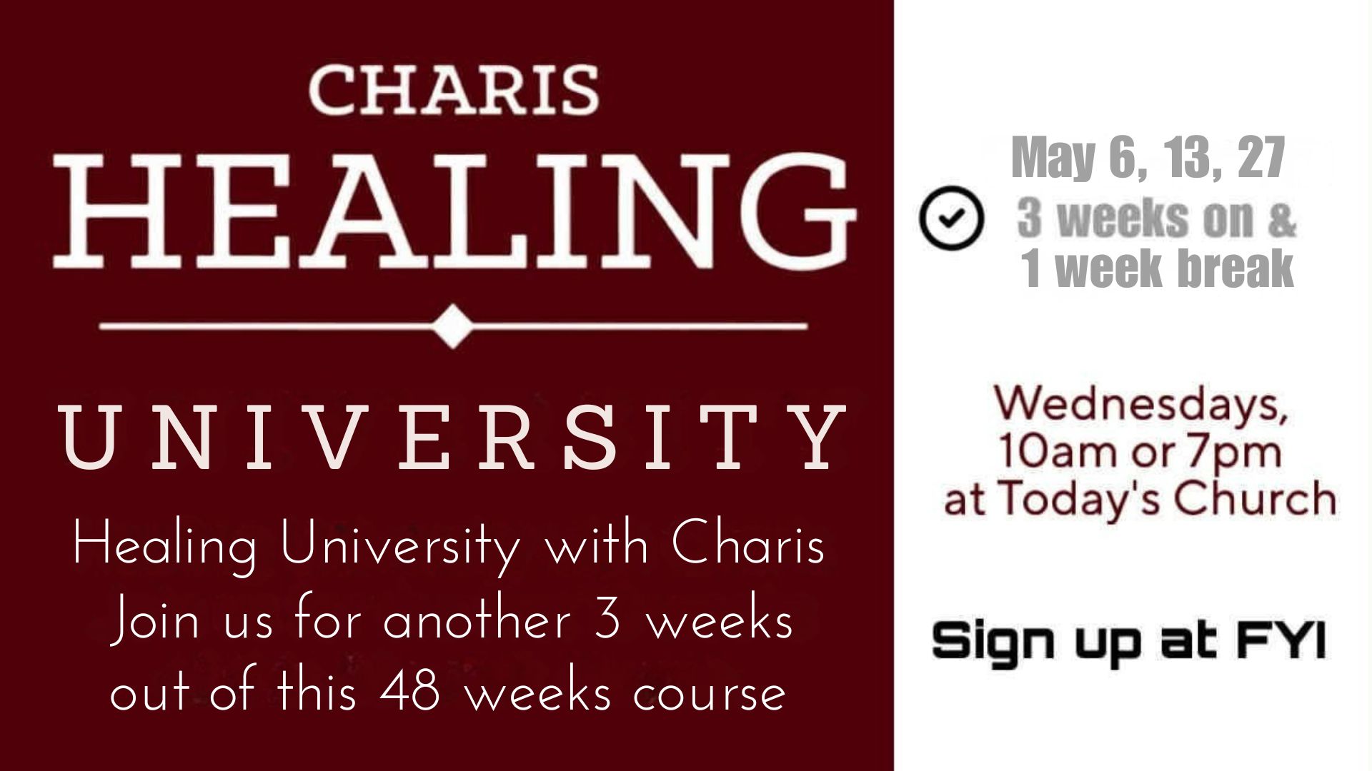 Healing University May 2026